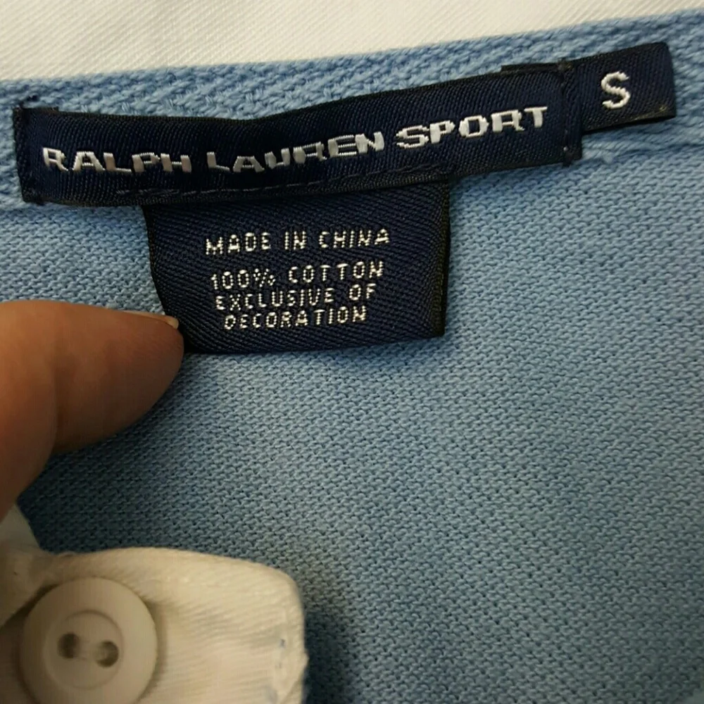 Ralph Lauren Sport Polo Shirt Size S Blue Embroidered Logo Cotton Short Sleeve